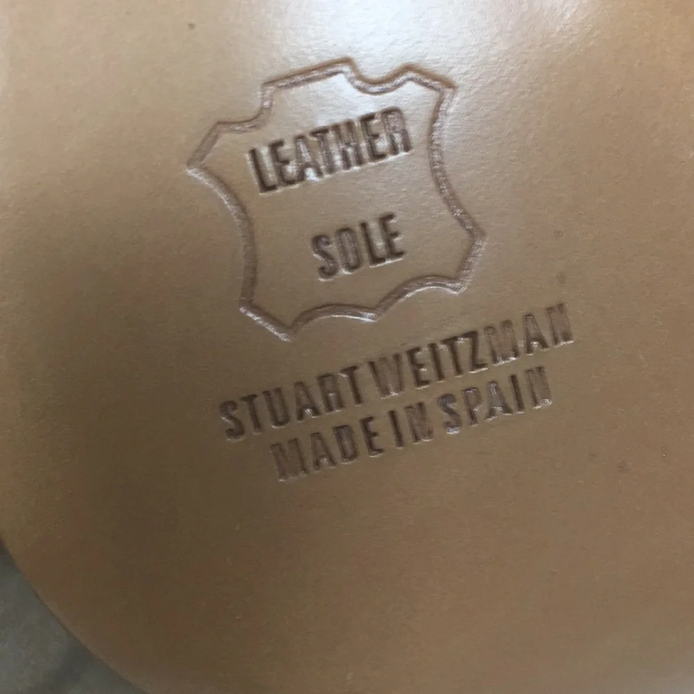 NEW STUART WEITZMAN Blonde Satin Bow Slimg Back Buckle 4” Heels SZ 9 - Picture 7 of 8